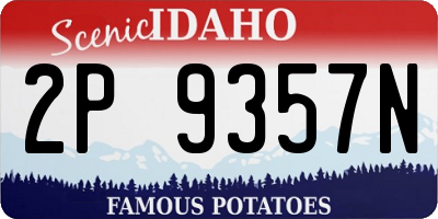 ID license plate 2P9357N