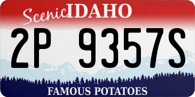 ID license plate 2P9357S