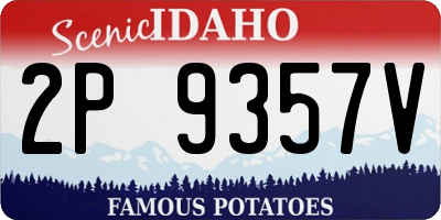 ID license plate 2P9357V