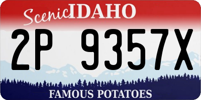 ID license plate 2P9357X