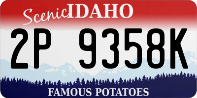 ID license plate 2P9358K
