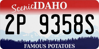ID license plate 2P9358S