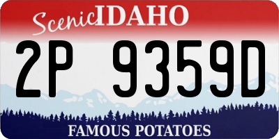 ID license plate 2P9359D