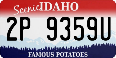 ID license plate 2P9359U