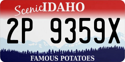 ID license plate 2P9359X