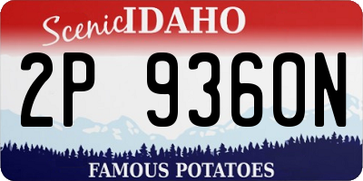 ID license plate 2P9360N
