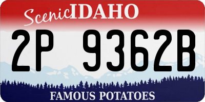ID license plate 2P9362B