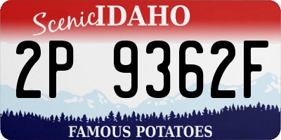 ID license plate 2P9362F