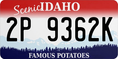 ID license plate 2P9362K