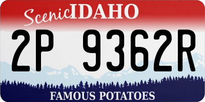 ID license plate 2P9362R