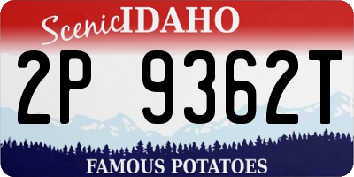 ID license plate 2P9362T