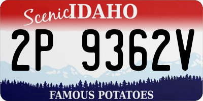ID license plate 2P9362V
