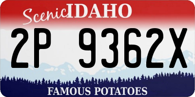 ID license plate 2P9362X