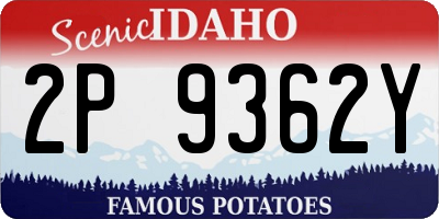 ID license plate 2P9362Y