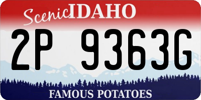 ID license plate 2P9363G
