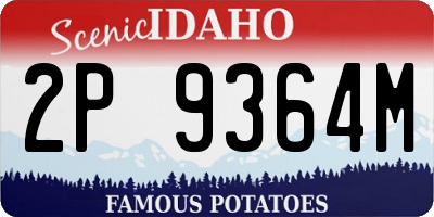 ID license plate 2P9364M