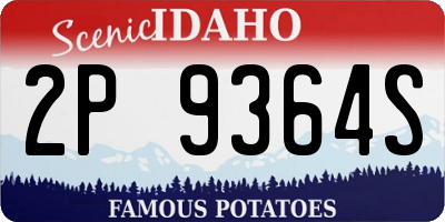 ID license plate 2P9364S