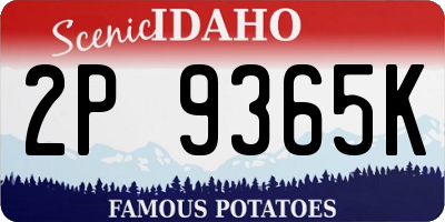 ID license plate 2P9365K
