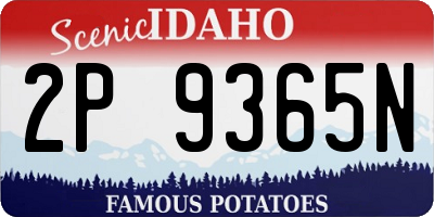 ID license plate 2P9365N