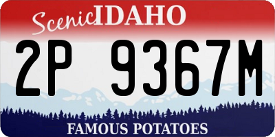 ID license plate 2P9367M