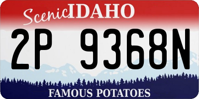 ID license plate 2P9368N