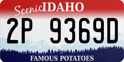 ID license plate 2P9369D