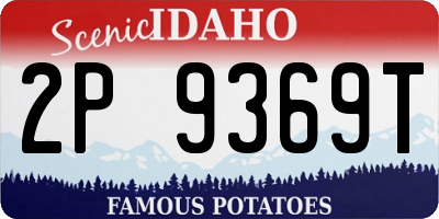 ID license plate 2P9369T