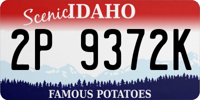 ID license plate 2P9372K
