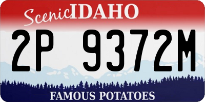 ID license plate 2P9372M