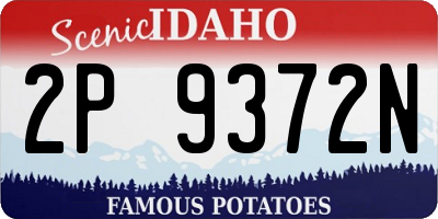 ID license plate 2P9372N