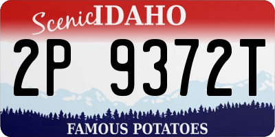 ID license plate 2P9372T