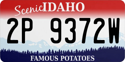 ID license plate 2P9372W