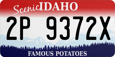 ID license plate 2P9372X