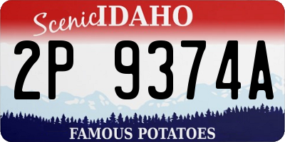 ID license plate 2P9374A