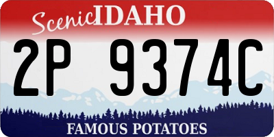 ID license plate 2P9374C
