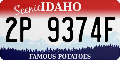 ID license plate 2P9374F