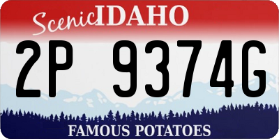 ID license plate 2P9374G