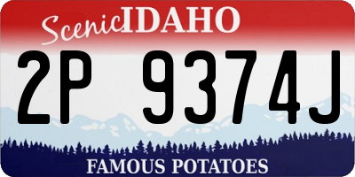 ID license plate 2P9374J