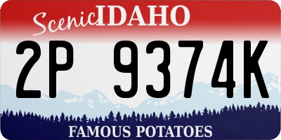 ID license plate 2P9374K