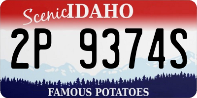 ID license plate 2P9374S