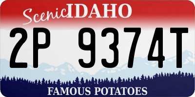 ID license plate 2P9374T