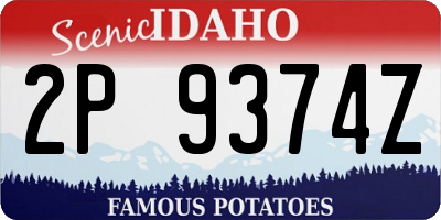ID license plate 2P9374Z