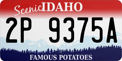 ID license plate 2P9375A