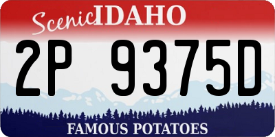 ID license plate 2P9375D