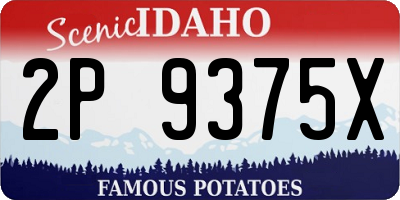 ID license plate 2P9375X