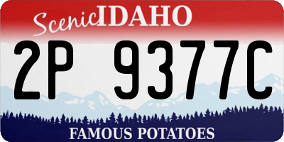 ID license plate 2P9377C