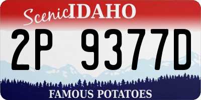 ID license plate 2P9377D