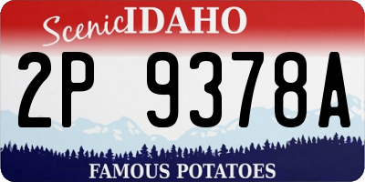 ID license plate 2P9378A
