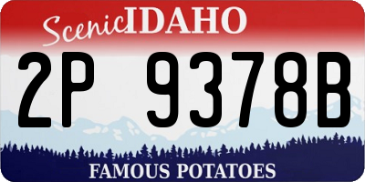 ID license plate 2P9378B