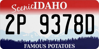 ID license plate 2P9378D